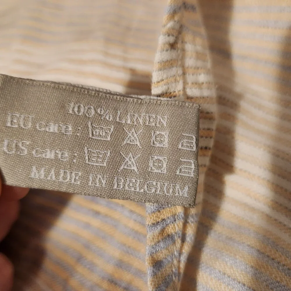 LIBECO 1 Pillow Throw Case Cover 100% Linen Striped  Belgium 25